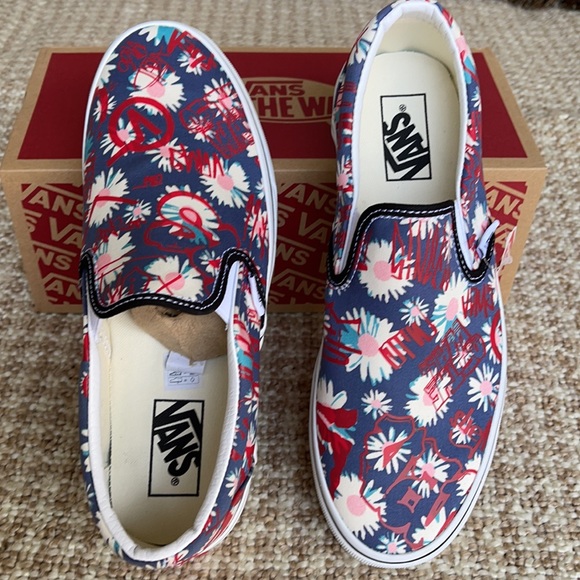 Vans Classic Slip On Vans Crew Floral/Red WMNS - Picture 13 of 16